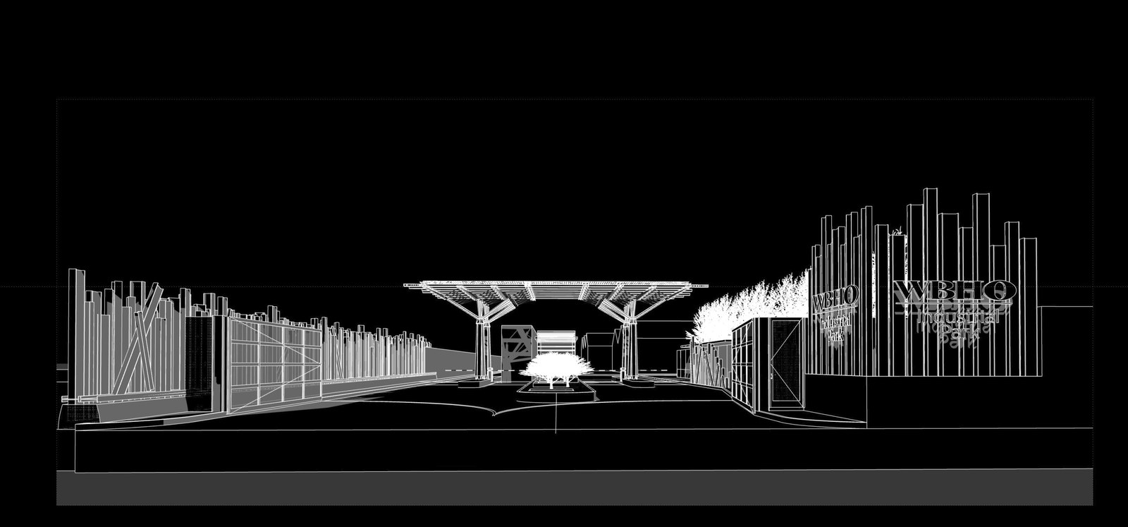 Gate to Industrial Park — Concept 2, perspective